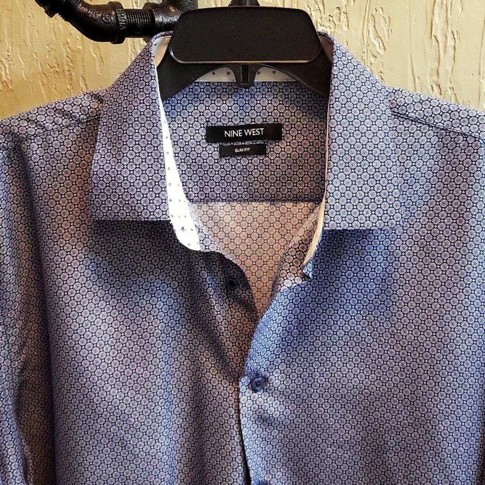 Nine West Slim Fit Performance Button Down Shirt